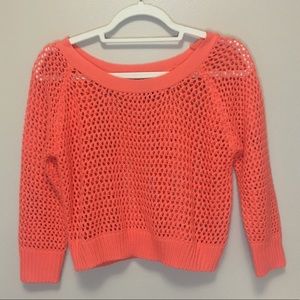 Say What? Juniors neon orange cropped sweater size M